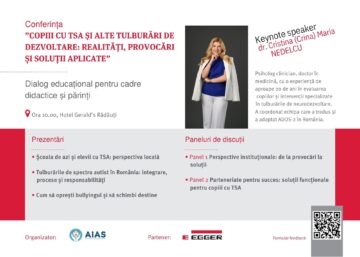 Soluții aplicate pentru integrarea copiilor cu TSA, discutate la finele unui proiect AIAS derulat în școli, cu sprijinul EGGER