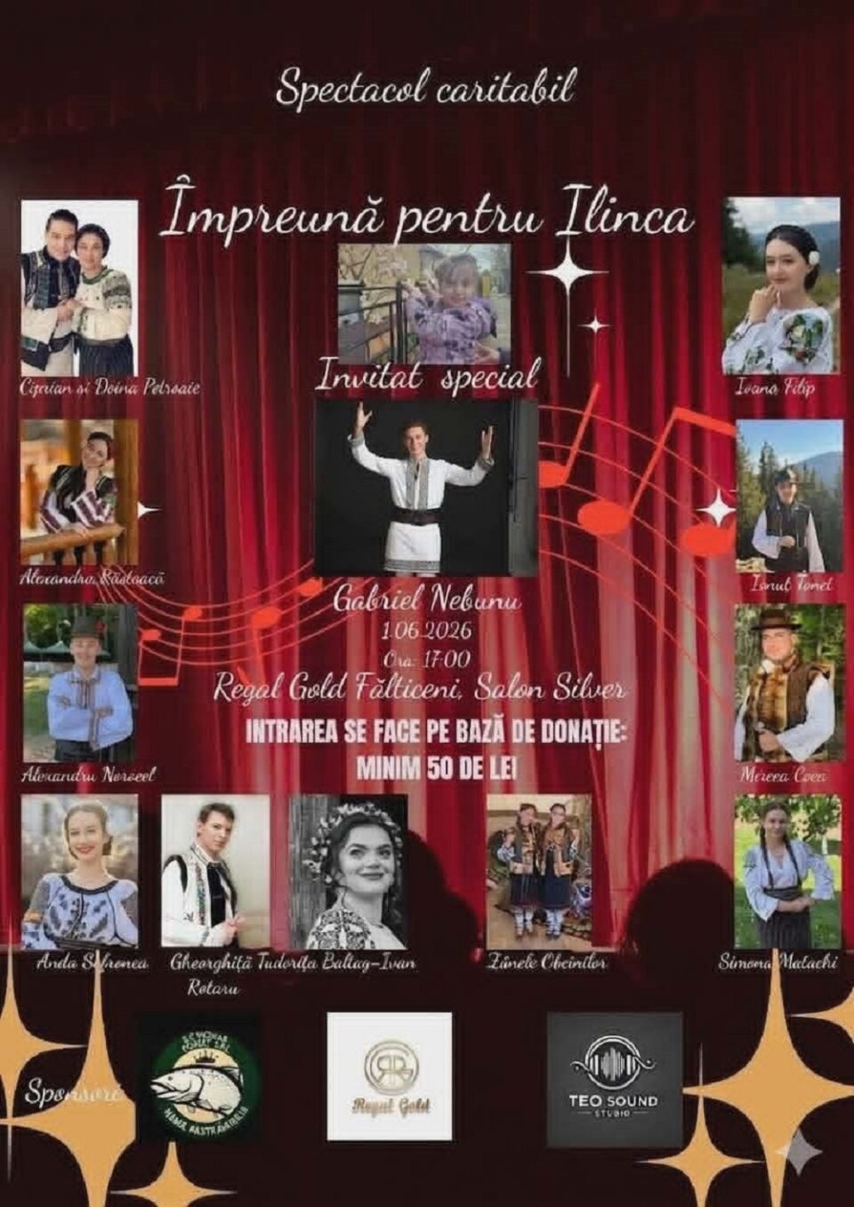 Spectacolul caritabil „Împreună pentru Ilinca”, organizat la Fălticeni pentru o fetiță cu autism