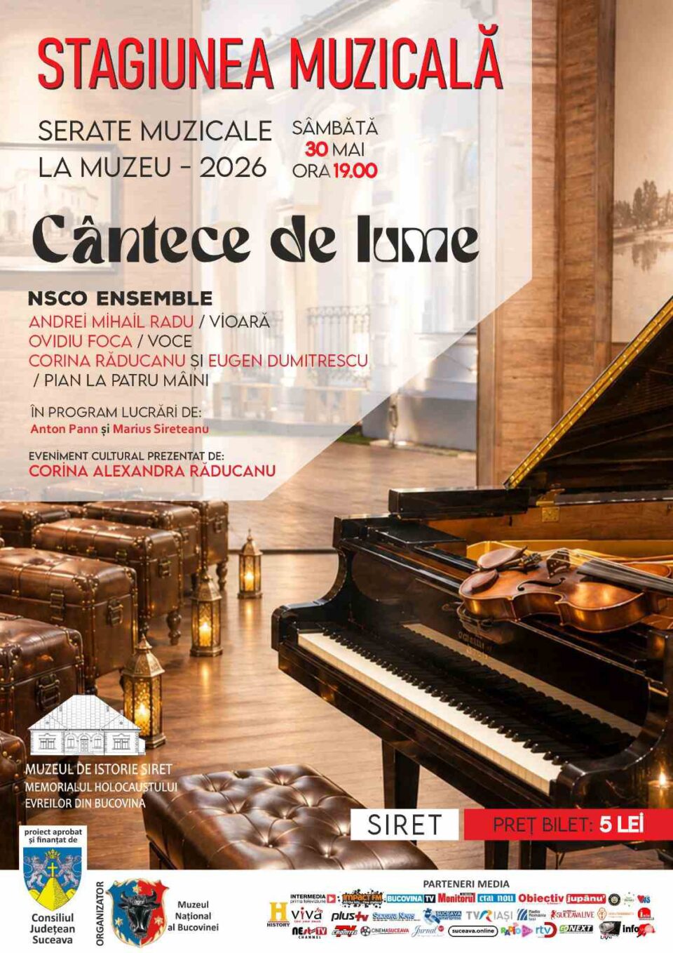 „Cântece de lume”, concert la Muzeul de Istorie Siret „Cântece de lume”, concert la Muzeul de Istorie Siret