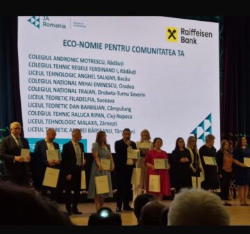 Două colegii din Rădăuți, premiate la Gala Junior Achievement de la Ateneul Român