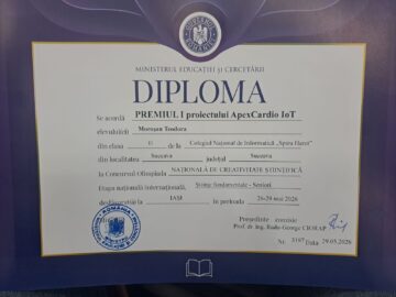 Premiul I și calificare internațională pentru doi liceeni inovatori de la Colegiul „Spiru Haret”
