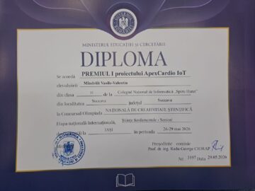 Premiul I și calificare internațională pentru doi liceeni inovatori de la Colegiul „Spiru Haret”