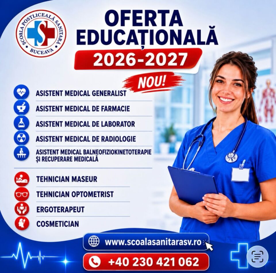 Înscrieri la Școala Postliceală Sanitară de stat. Optometrist, tehnician maseur și ergoterapeut, FĂRĂ TAXĂ, în oferta instituției