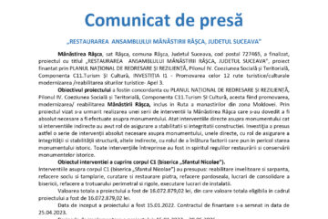 RESTAURAREA ANSAMBLULUI MĂNĂSTIRII RÂŞCA, JUDETUL SUCEAVA RESTAURAREA ANSAMBLULUI MĂNĂSTIRII RÂŞCA, JUDETUL SUCEAVA