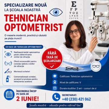 Înscrieri la Școala Postliceală Sanitară de stat. Optometrist, tehnician maseur și ergoterapeut, FĂRĂ TAXĂ, în oferta instituției