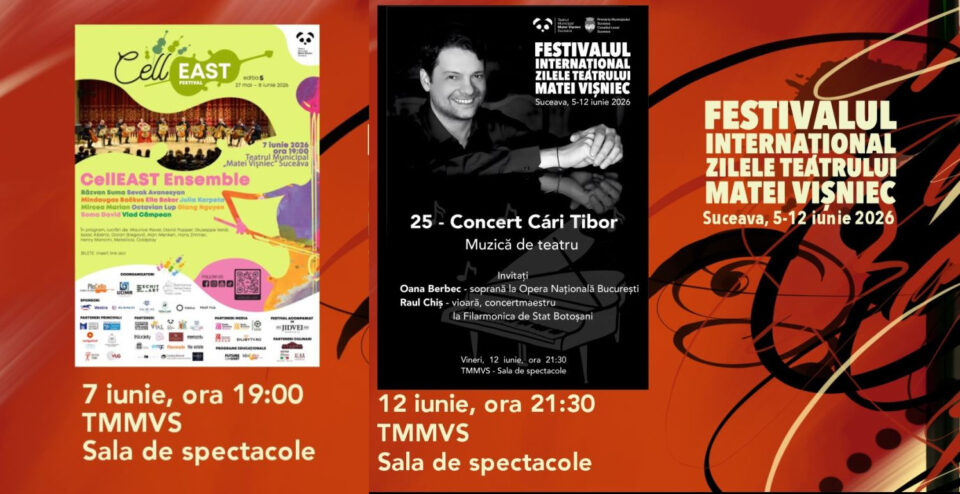 Concerte de muzică clasică și muzică de teatru, în cadrul Festivalul Internațional ZTMV 2026