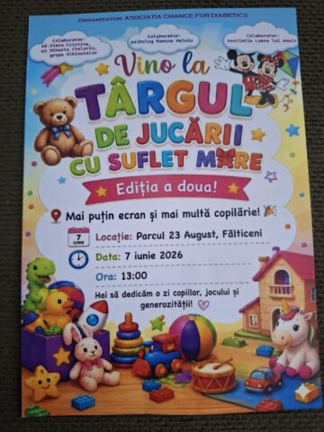 Târg de jucării cu scop caritabil, duminică, în Parcul 23 August Fălticeni