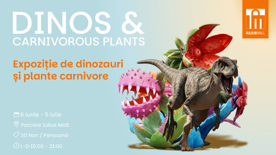 Lumea Dinozaurilor revine la Iulius Mall Suceava – aventură preistorică cu 60 de exponate
