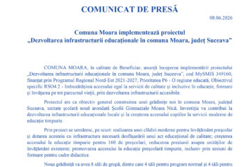 Comuna Moara implementează proiectul „Dezvoltarea infrastructurii educaționale în comuna Moara, județ Suceava” Comuna Moara implementează proiectul „Dezvoltarea infrastructurii educaționale în comuna Moara, județ Suceava”