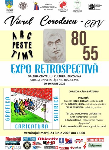 „Arc peste timp – 80/55”, expoziție retrospectivă Viorel Corodescu – COV, la Centrul Cultural Bucovina