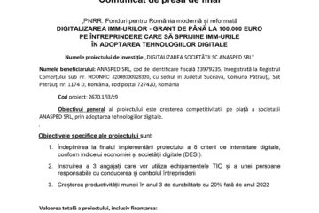 DIGITALIZAREA SOCIETĂȚII SC ANASPED SRL