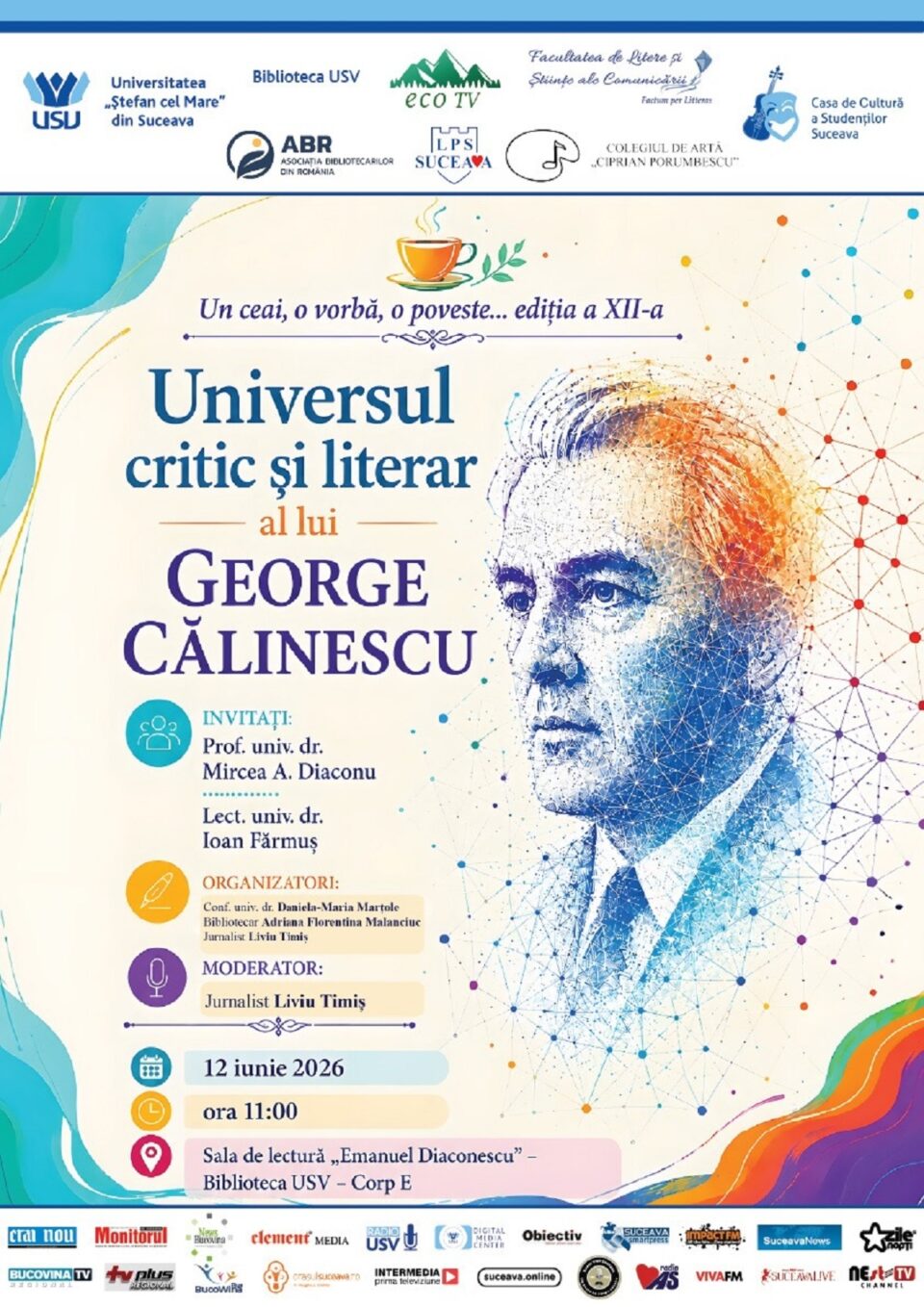 „Un ceai, o vorbă, o poveste…”, într-o ediție dedicată universului critic și literar al lui George Călinescu „Un ceai, o vorbă, o poveste…”, într-o ediție dedicată universului critic și literar al lui George Călinescu