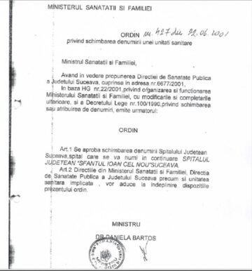 Tradiția vindecării și numele Sfântului Ioan cel Nou, unite de regretatul doctor Cristian Irimie pe frontispiciul spitalului sucevean