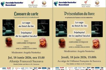 Lansarea romanului „Înțeleptul de la capătul lacului”, joi, la Alianța Franceză Suceava Lansarea romanului „Înțeleptul de la capătul lacului”, joi, la Alianța Franceză Suceava