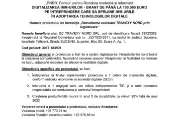 Dezvoltarea societatii TRAVEXY NORD prin Digitalizare