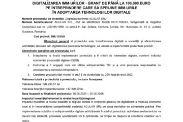 Digitalizarea firmei ACULAR SRL Digitalizarea firmei ACULAR SRL