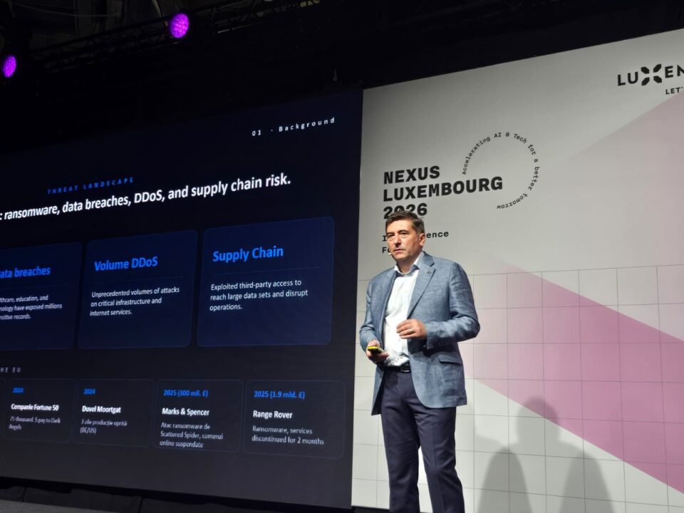 Tiberiu Baraboi, Co-CEO & CTO Expertware, la Nexus Luxembourg 2026, unul dintre cele mai importante evenimente europene dedicate IA și securității cibernetice Tiberiu Baraboi, Co-CEO & CTO Expertware, la Nexus Luxembourg 2026, unul dintre cele mai importante evenimente europene dedicate IA și securității cibernetice