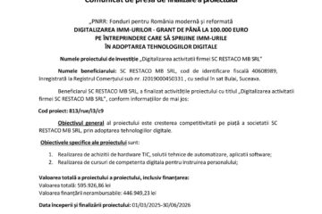 Digitalizarea activitatii firmei SC RESTACO MB SRL Digitalizarea activitatii firmei SC RESTACO MB SRL