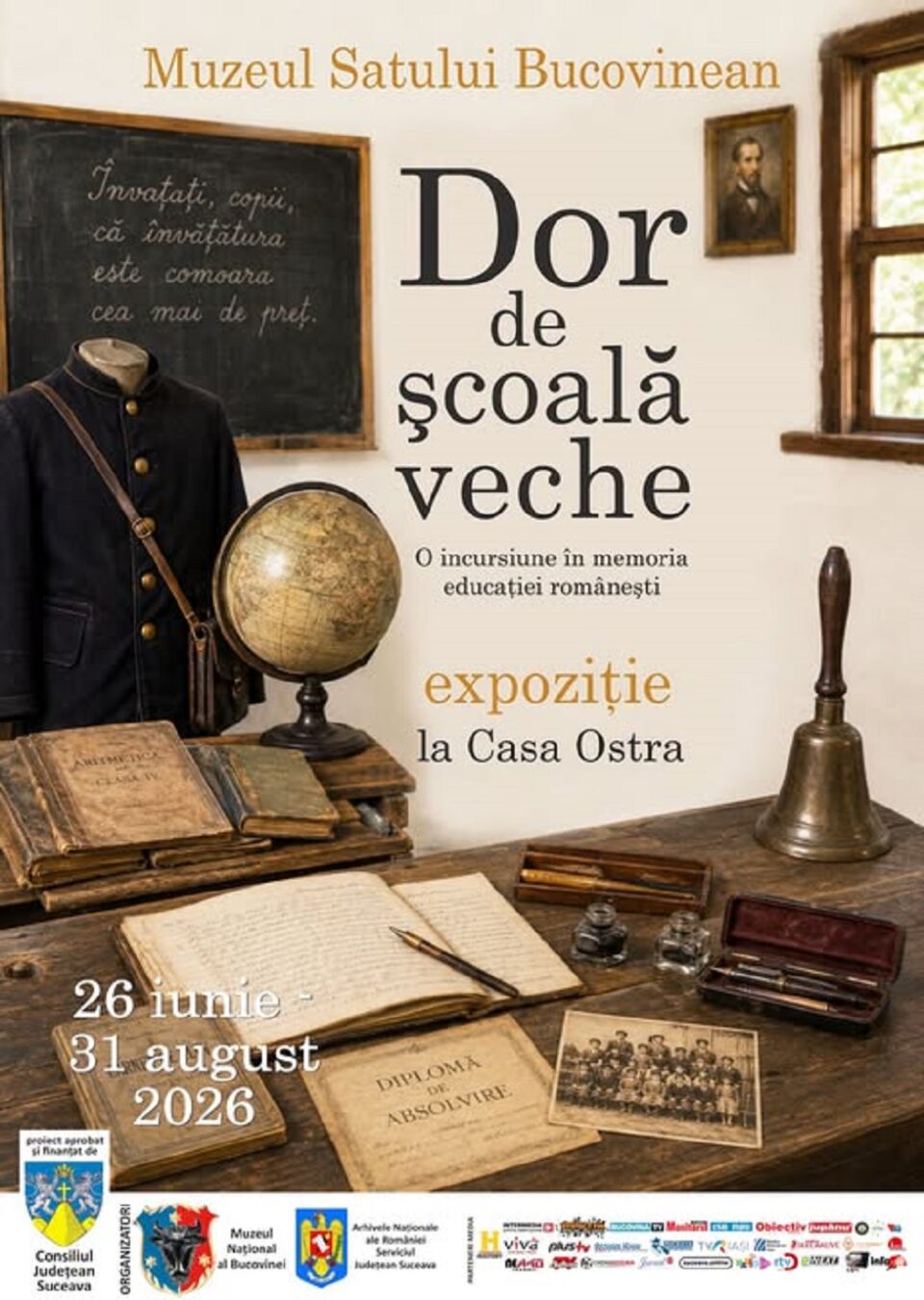 „Dor de școala veche”, expoziție dedicată educației românești de altădată, la Muzeul Satului