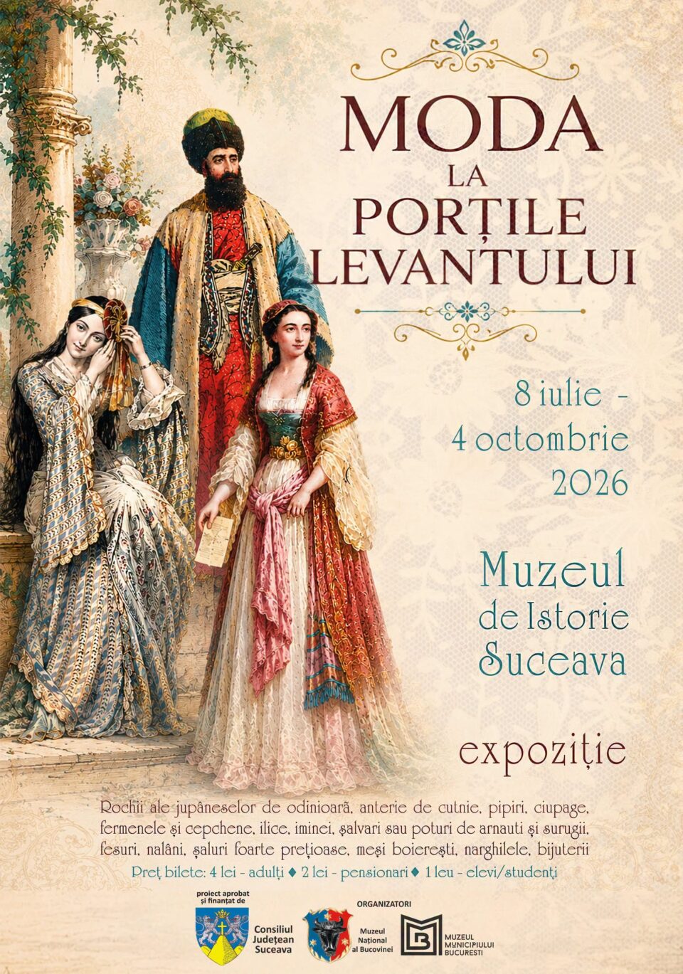 „Moda la porțile Levantului”, colecție de costume, bijuterii și accesorii vestimentare, la Muzeul de Istorie „Moda la porțile Levantului”, colecție de costume, bijuterii și accesorii vestimentare, la Muzeul de Istorie