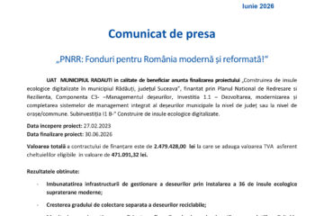 Construirea de insule ecologice digitalizate în municipiul Rădăuți, județul Suceava Construirea de insule ecologice digitalizate în municipiul Rădăuți, județul Suceava