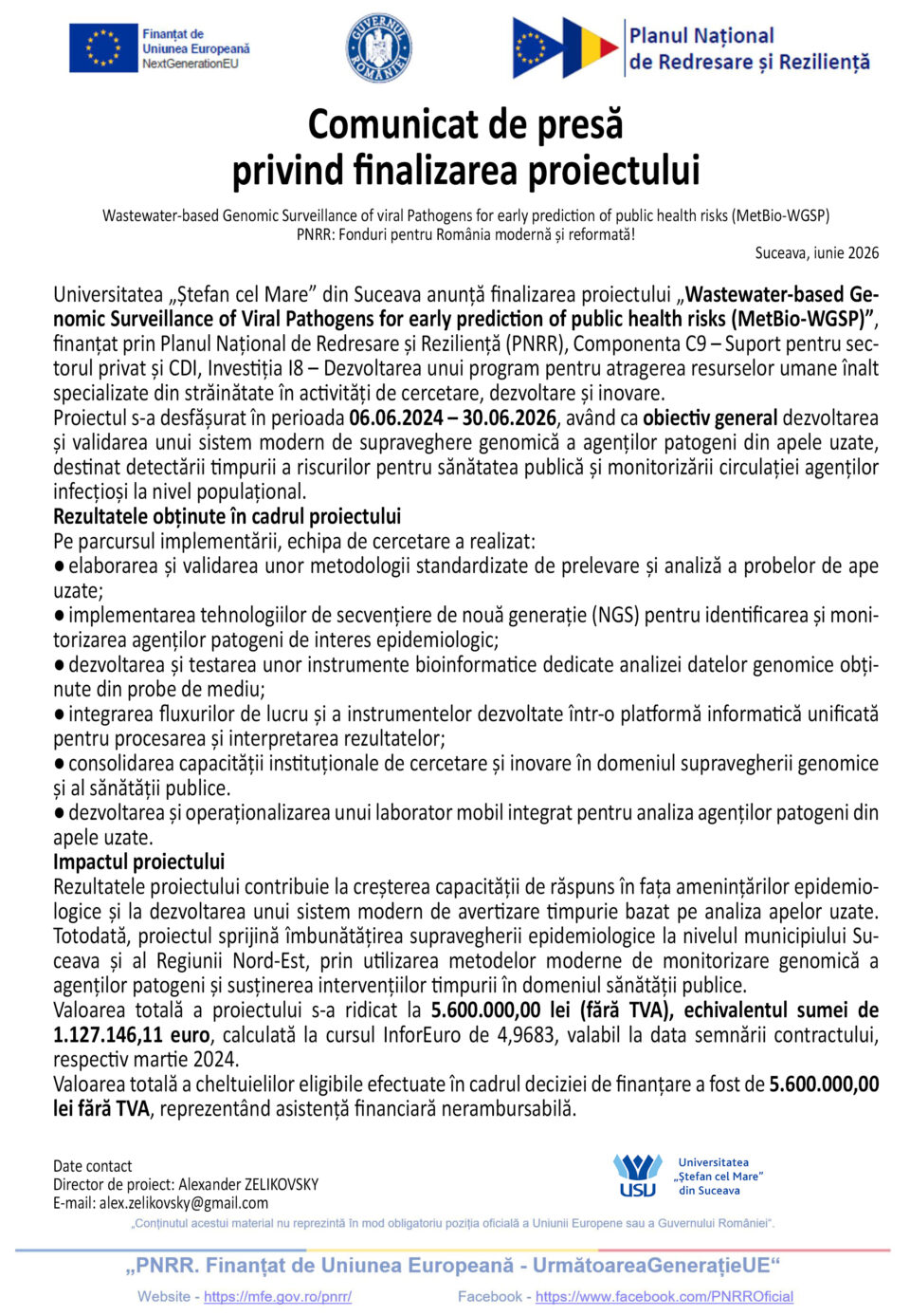 Wastewater-based Genomic Surveillance of Viral Pathogens for early prediction of public health risks (MetBio-WGSP)