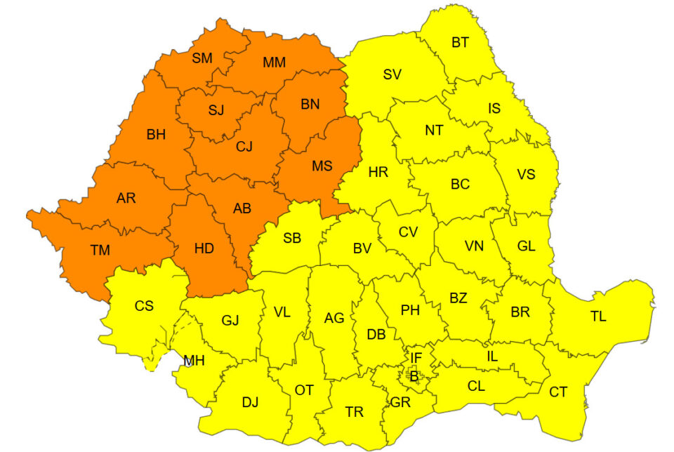 Zile fierbinți – cod galben și portocaliu de caniculă și disconfort termic, pe tot teritoriul României