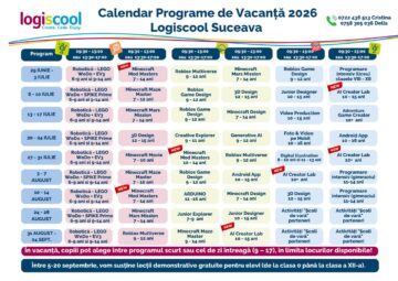 Taberele de vară Logiscool Suceava: Copilul tău trece de la consumator de tehnologie la creator de tehnologie