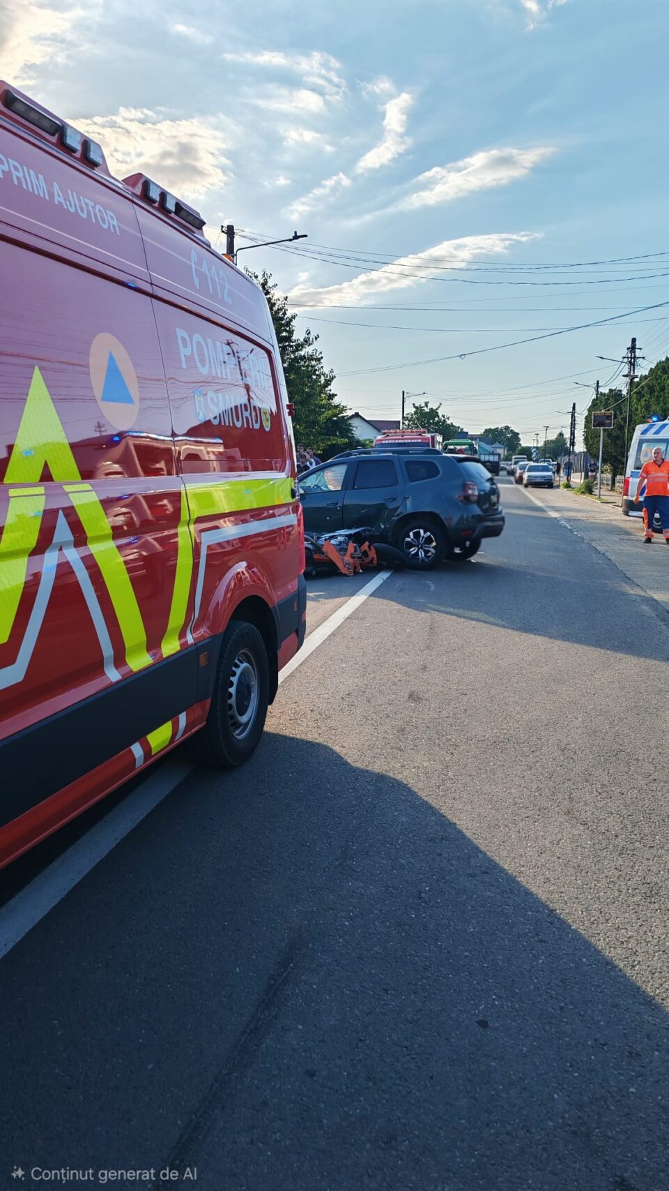 Soț și soție la spital după accidentul cu implicarea unei motociclete, de la Moara