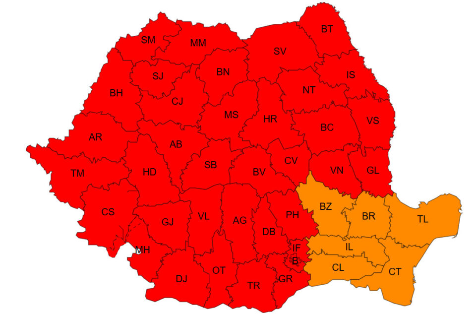 Cod roșu de temperaturi extreme și disconfort termic deosebit de accentuat