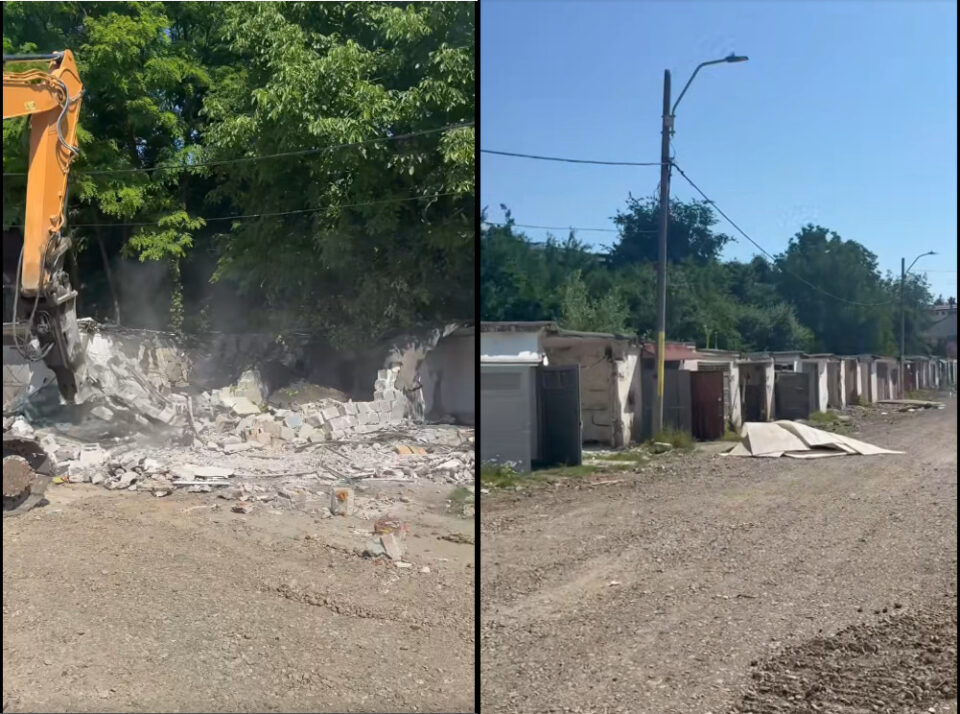Demolarea garajelor de pe strada Nicolae Titulescu, continuată, inclusiv cu cel al fostului prefect Cușnir