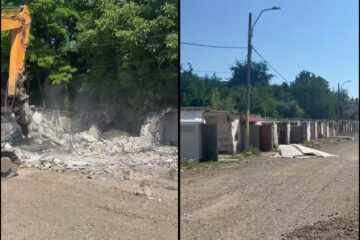 Demolarea garajelor de pe strada Nicolae Titulescu, continuată, inclusiv cu cel al fostului prefect Cușnir
