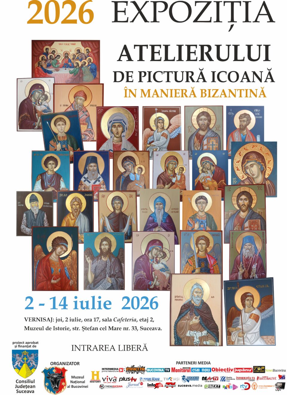 Zeci de icoane pictate în manieră bizantină, expuse la Muzeul de Istorie Zeci de icoane pictate în manieră bizantină, expuse la Muzeul de Istorie