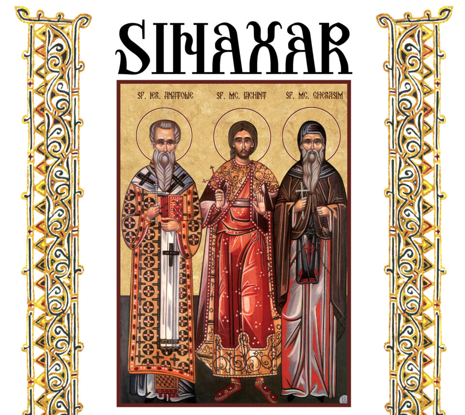 Sinaxar 03 iulie 2026