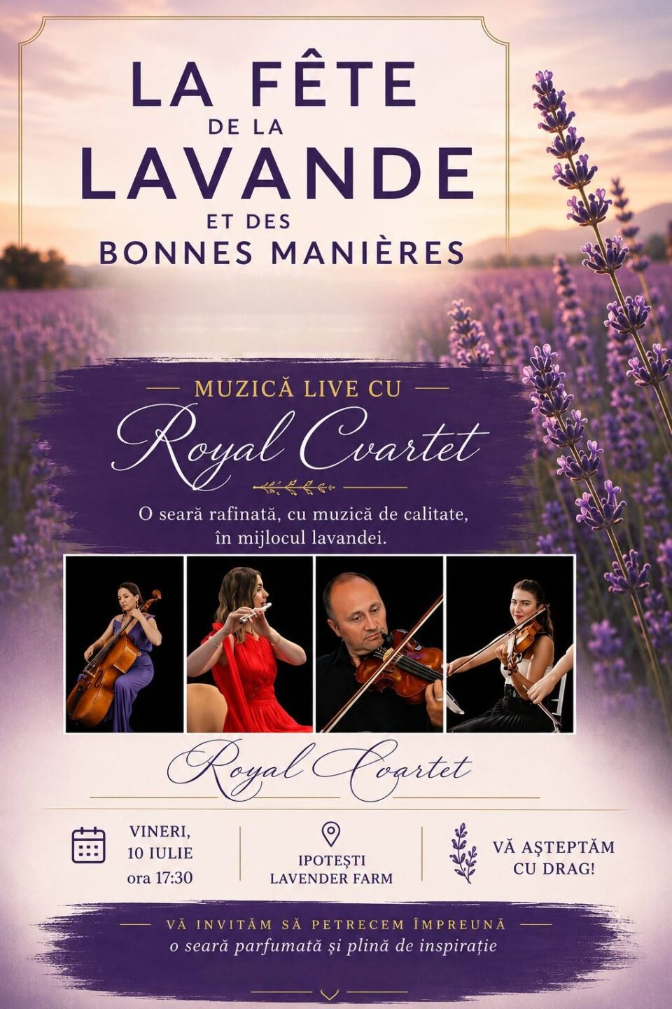 Parfumul lavandei și eleganța franceză se întâlnesc, la Ipotești, într-un eveniment dedicat bunelor maniere