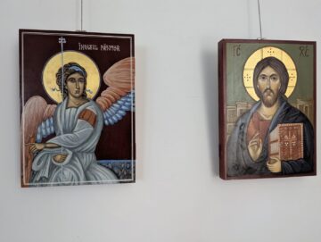 Expoziția Atelierului de pictură de icoane în manieră bizantină, în Cafeteria Muzeului de Istorie