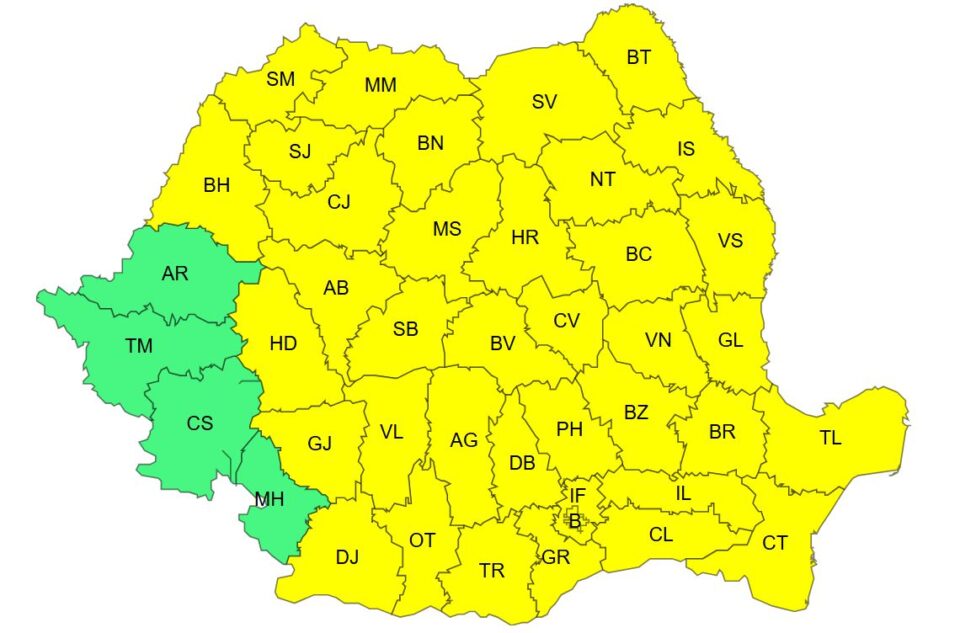 Cod galben de furtuni, cu vânt puternic și averse însemnate cantitativ, până miercuri seara Cod galben de furtuni, cu vânt puternic și averse însemnate cantitativ, până miercuri seara