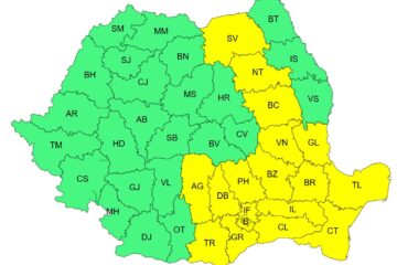 Cod galben de instabilitate atmosferică și averse însemnate cantitativ, până vineri dimineață Cod galben de instabilitate atmosferică și averse însemnate cantitativ, până vineri dimineață