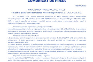 Investiții pentru modernizarea microîntreprinderii S.C. LAZLARA S.R.L.