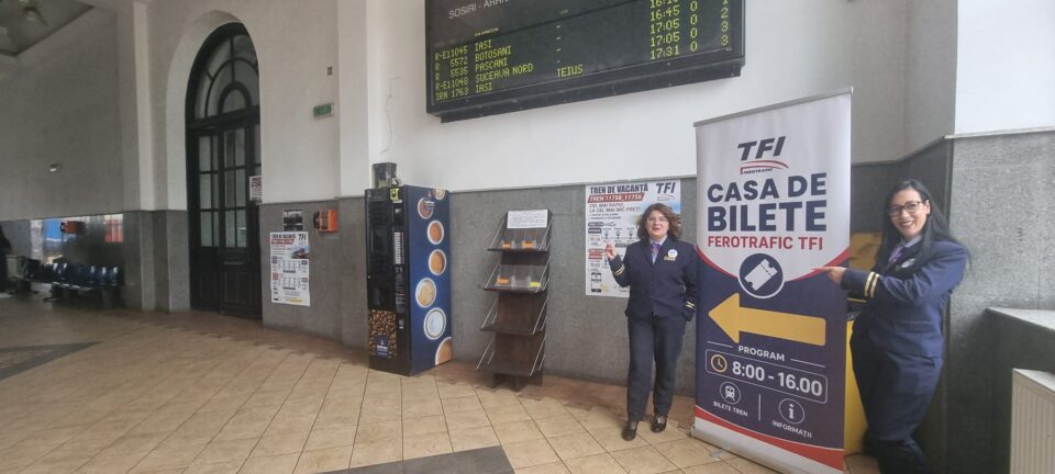 Casă de bilete, în gara de la Burdujeni, pentru cel mai rapid tren Suceava – Constanța