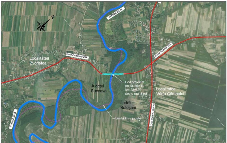 Șoldan anunță construcția unui pod nou peste râul Siret, pe D 29A, la Zvoriștea, între județele Suceava și Botoșani