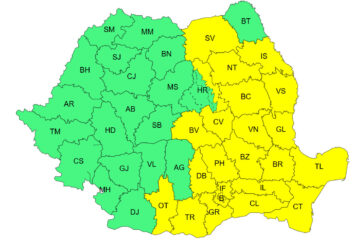 Cod galben de furtuni și averse însemnate cantitativ, inclusiv luni Cod galben de furtuni și averse însemnate cantitativ, inclusiv luni