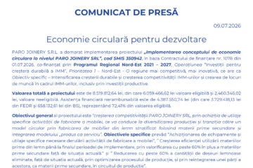 Implementarea conceptului de economie circulara la nivelul PARO JOINERY SRL
