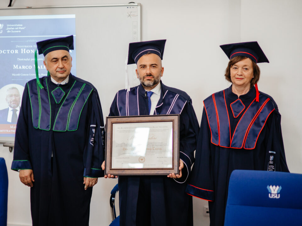 Profesorului italian Marco Valeri a primit titlul de Doctor Honoris Causa din partea Universității „Ștefan cel Mare”