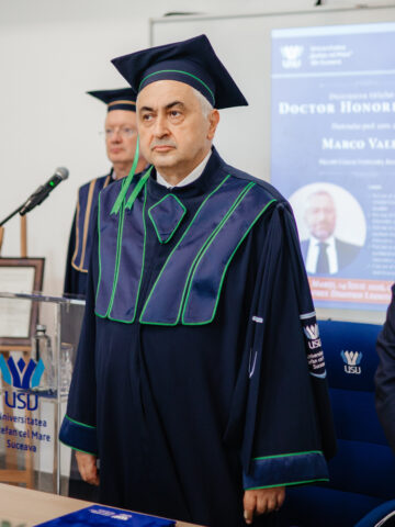 Profesorului italian Marco Valeri a primit titlul de Doctor Honoris Causa din partea Universității „Ștefan cel Mare”