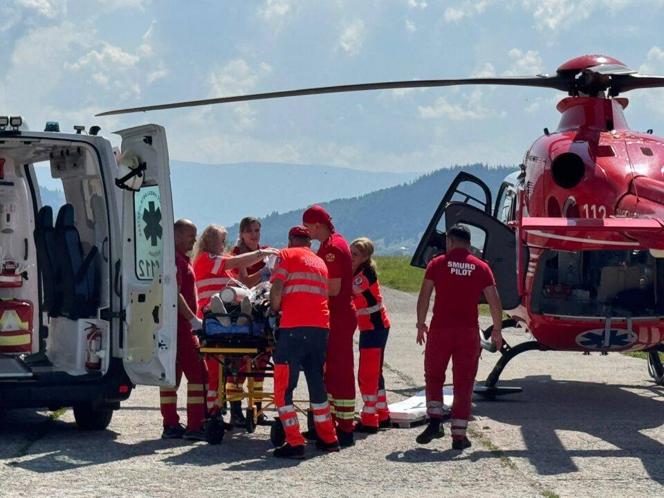 La Dornișoara, un bărbat a suferit o amputație parțială de braț și a fost preluat de un elicopter SMURD