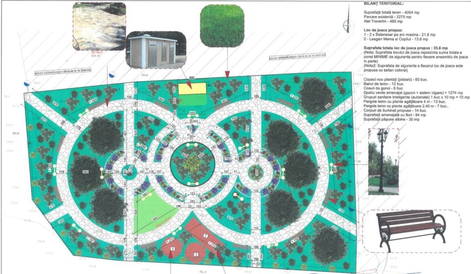 Schița parcului de pe Mărășești