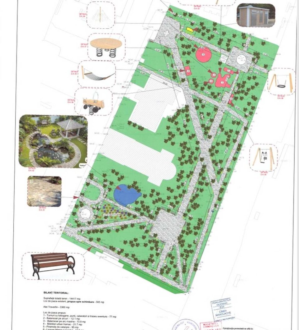 Schița parcului central „Prof. Ioan Nemeș“