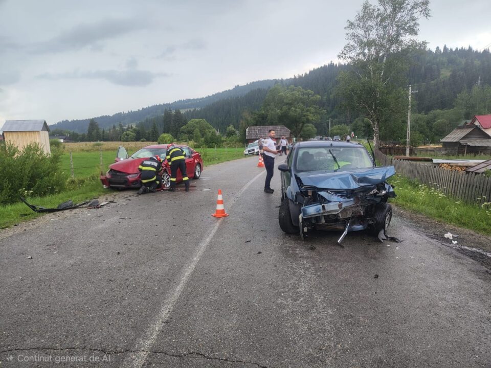 Cinci victime în urma unui accident între două autoturisme Cinci victime în urma unui accident între două autoturisme