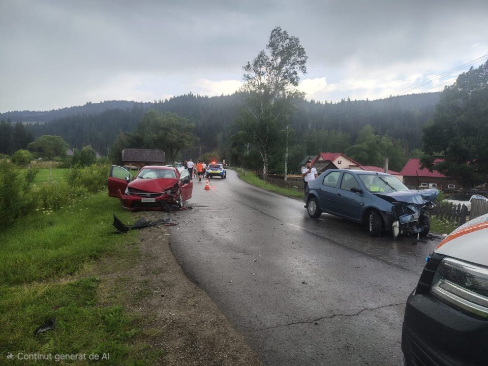 Cinci victime în urma unui accident între două autoturisme